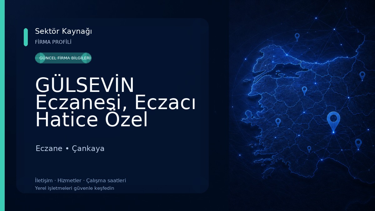 GÜLSEVİN Eczanesi, Eczacı Hatice Özel Eczane