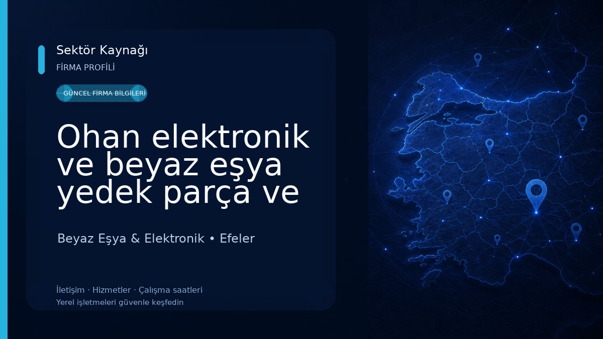 Ohan elektronik ve beyaz eşya yedek parça ve tamir Beyaz Eşya & Elektronik