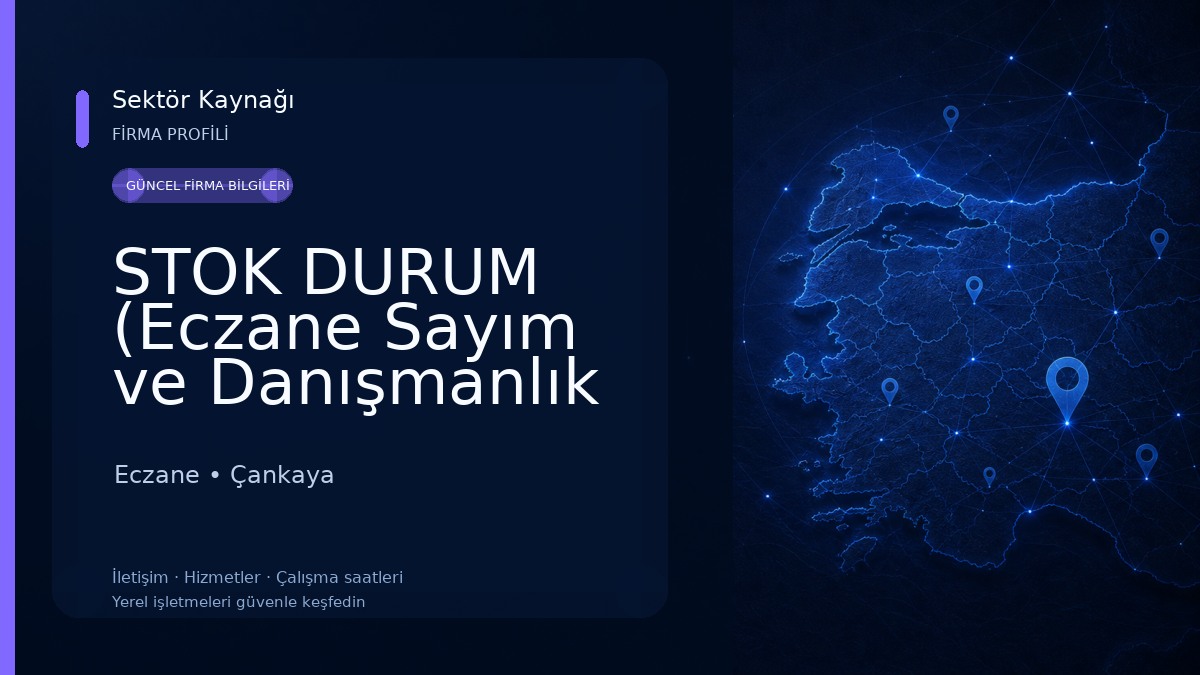 STOK DURUM (Eczane Sayım ve Danışmanlık Hizmetleri) Eczane